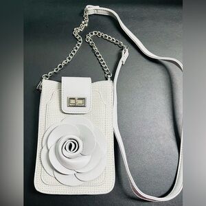 Mellow World Grey Crossbody Bag with Floral Design